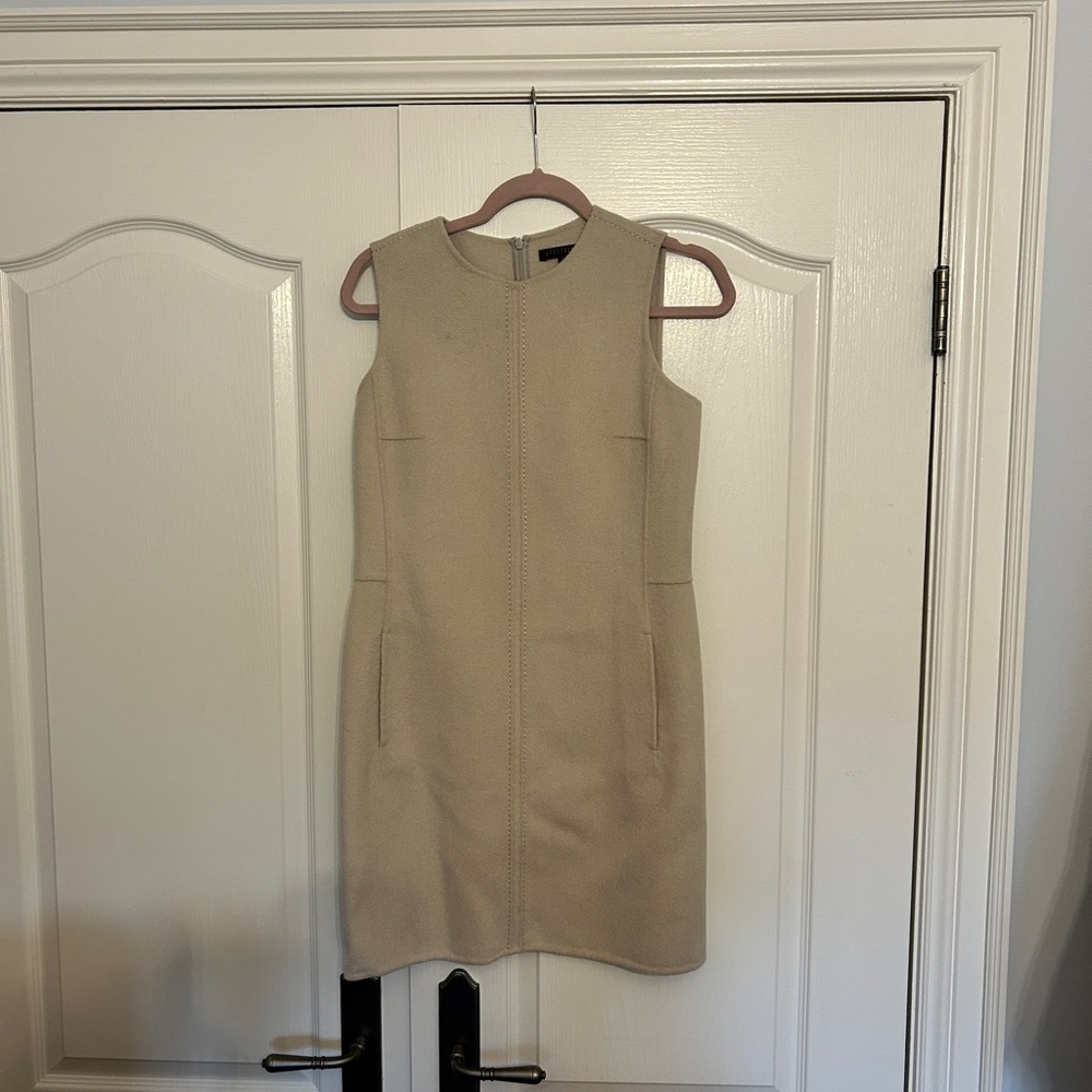 Wool Tan Sleeveless Dress